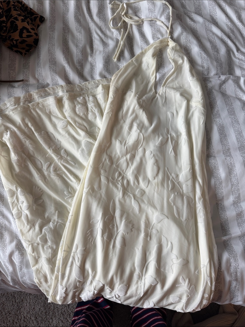 Hello Molly Ivory Halter Satin Slip Dress - Picture 2 of 4
